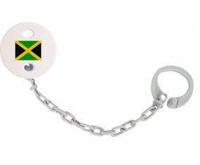 Attache-tetine Drapeau Jamaïque couleur Grise