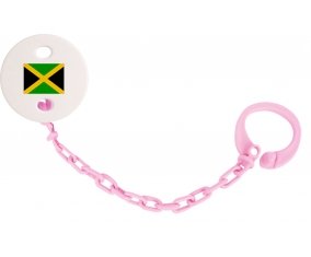 Attache-tetine Drapeau Jamaïque couleur Rose clair