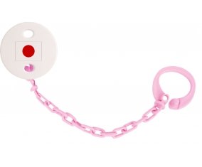 Attache-sucette Drapeau Japon couleur Rose clair