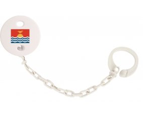 Attache-tetine Drapeau Kiribati couleur Blanc