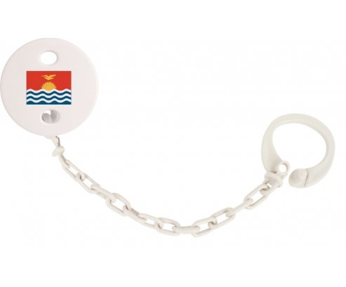 Attache-tetine Drapeau Kiribati couleur Blanc