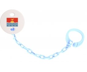 Attache-tetine Drapeau Kiribati couleur Bleu ciel