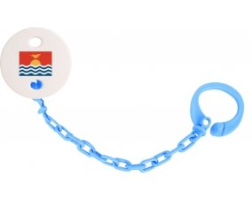 Attache-tetine Drapeau Kiribati couleur Bleu turquoise