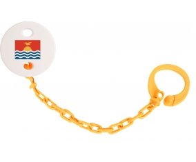 Attache-tetine Drapeau Kiribati couleur Orange