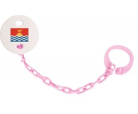 Attache-tetine Drapeau Kiribati couleur Rose clair