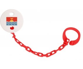 Attache-tetine Drapeau Kiribati couleur Rouge