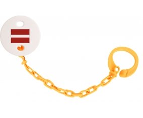 Attache-sucette Drapeau Lettonie couleur Orange