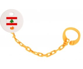 Attache-tétine Drapeau Liban couleur Orange