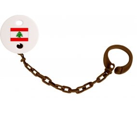 Attache-tétine Drapeau Liban couleur Marron
