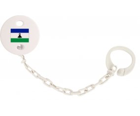 Attache-tetine Drapeau Lesotho couleur Blanc