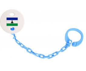 Attache-tetine Drapeau Lesotho couleur Bleu turquoise