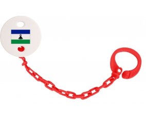 Attache-tetine Drapeau Lesotho couleur Rouge