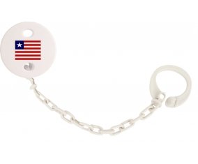 Attache-sucette Drapeau Libéria couleur Blanc
