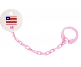 Attache-sucette Drapeau Libéria couleur Rose clair