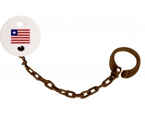 Attache-sucette Drapeau Libéria couleur Marron