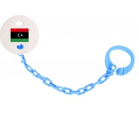 Attache-tétine Drapeau Libye couleur Bleu turquoise