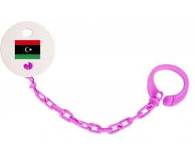 Attache-tétine Drapeau Libye couleur Rose fuschia