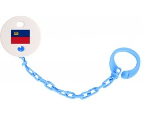 Attache-tetine Drapeau Liechtenstein couleur Bleu turquoise