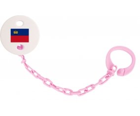 Attache-tetine Drapeau Liechtenstein couleur Rose clair