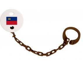 Attache-tetine Drapeau Liechtenstein couleur Marron