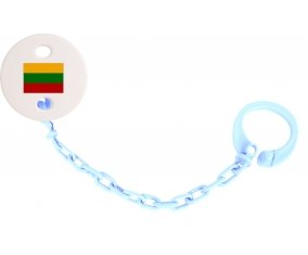 Attache-sucette Drapeau Lituanie couleur Bleu ciel
