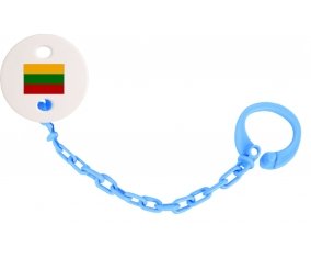 Attache-sucette Drapeau Lituanie couleur Bleu turquoise