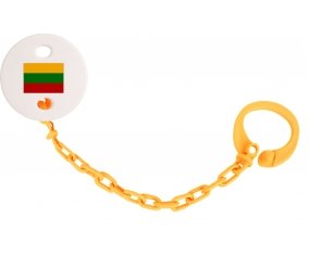 Attache-sucette Drapeau Lituanie couleur Orange