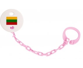 Attache-sucette Drapeau Lituanie couleur Rose clair