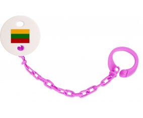 Attache-sucette Drapeau Lituanie couleur Rose fuschia