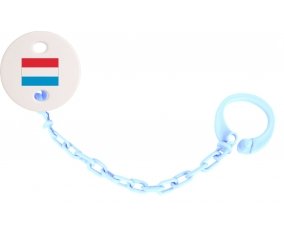 Attache-tétine Drapeau Luxembourg couleur Bleu ciel