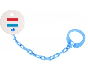 Attache-tétine Drapeau Luxembourg couleur Bleu turquoise
