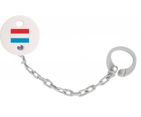 Attache-tétine Drapeau Luxembourg couleur Grise