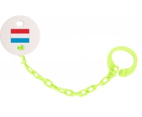 Attache-tétine Drapeau Luxembourg couleur Verte