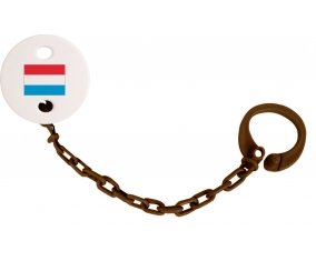 Attache-tétine Drapeau Luxembourg couleur Marron