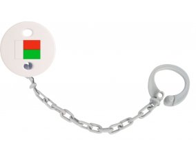 Attache-tetine Drapeau Madagascar couleur Grise