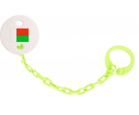 Attache-tetine Drapeau Madagascar couleur Verte