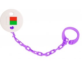 Attache-tetine Drapeau Madagascar couleur Violet
