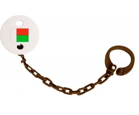 Attache-tetine Drapeau Madagascar couleur Marron