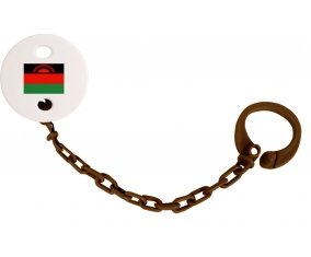 Attache-sucette Drapeau Malawi couleur Marron