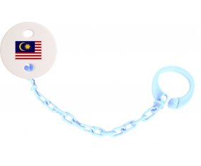 Attache-tétine Drapeau Malaisie couleur Bleu ciel