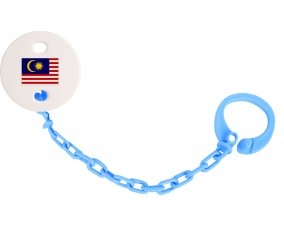Attache-tétine Drapeau Malaisie couleur Bleu turquoise
