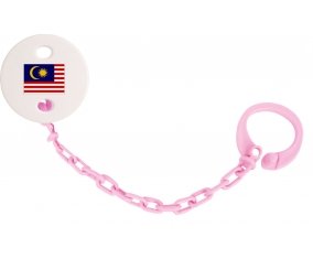 Attache-tétine Drapeau Malaisie couleur Rose clair