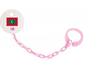 Attache-tetine Drapeau Maldives couleur Rose clair