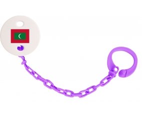 Attache-tetine Drapeau Maldives couleur Violet
