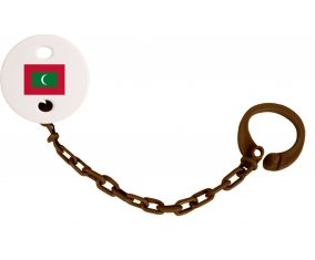 Attache-tetine Drapeau Maldives couleur Marron