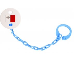 Attache-tétine Drapeau Malte couleur Bleu turquoise