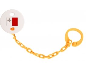 Attache-tétine Drapeau Malte couleur Orange