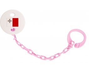 Attache-tétine Drapeau Malte couleur Rose clair