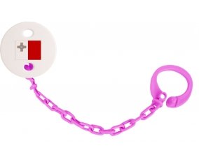 Attache-tétine Drapeau Malte couleur Rose fuschia