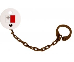 Attache-tétine Drapeau Malte couleur Marron